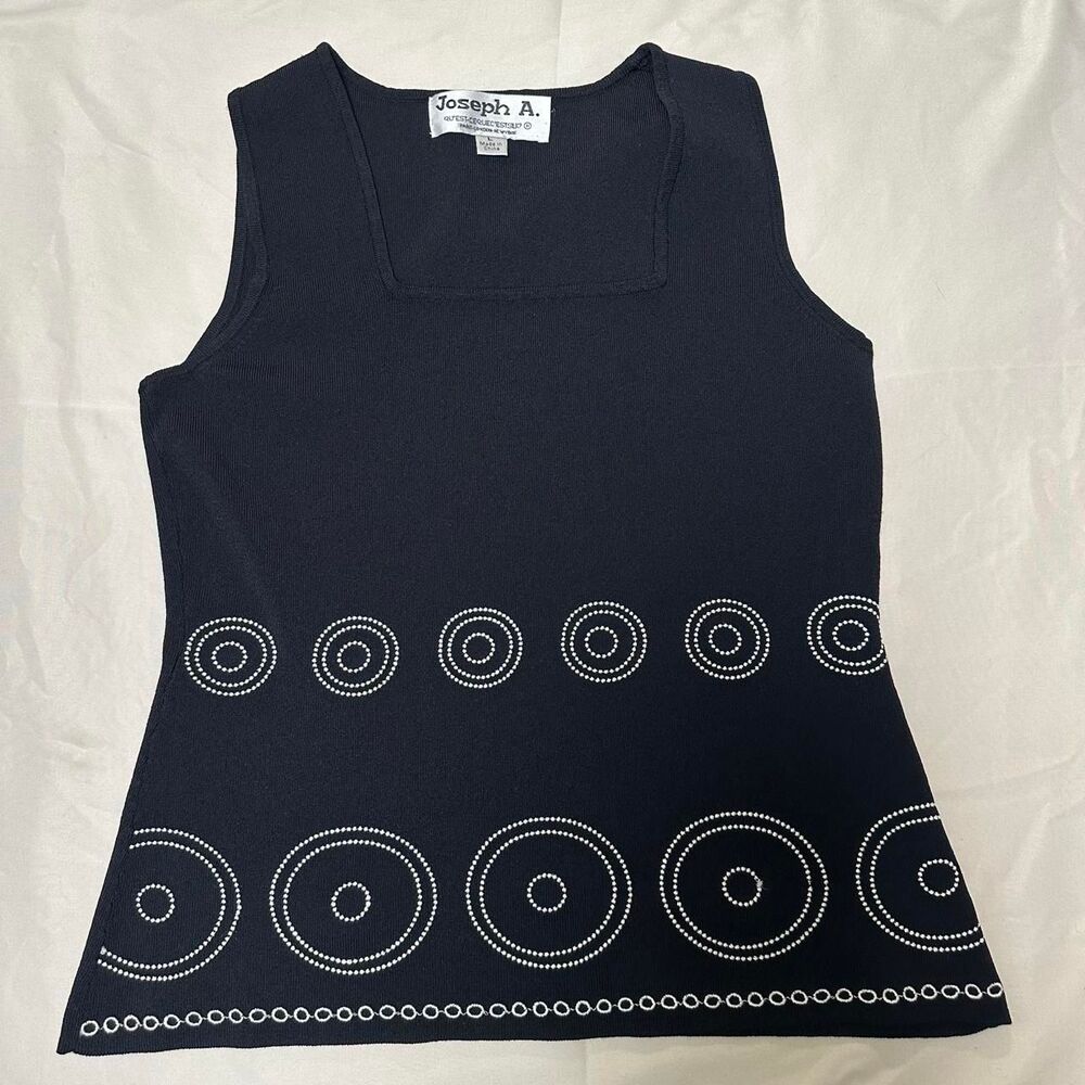 y2k Embroidered black tank